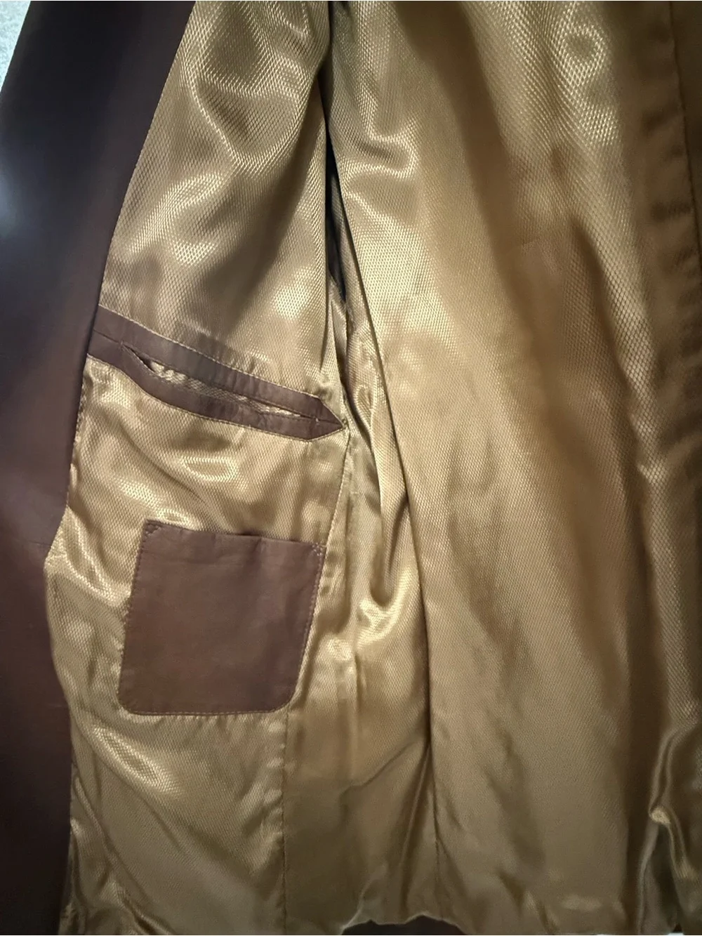 Remy Leather Blazer Men's 44R Brown Made in USA Vintage Sport Coat Jacket - Picture 7 of 12
